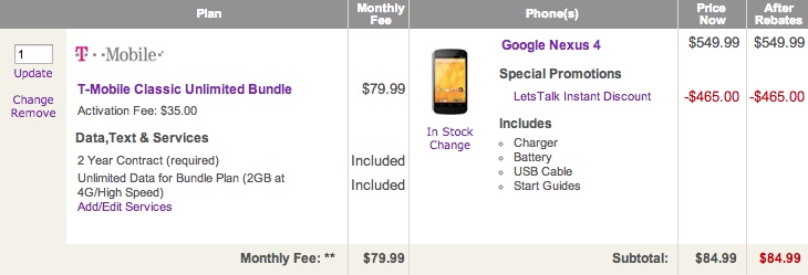 Nexus 4 Deal