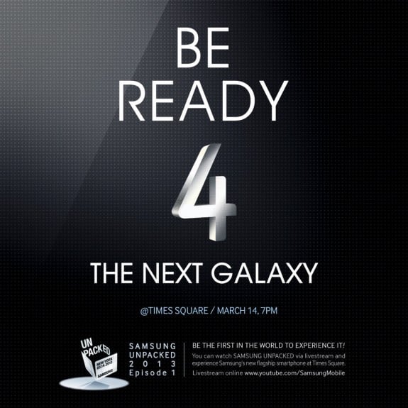 Samsung Galaxy S4 image teases a Samsung experience in Times Square, which could give shoppers a Galaxy S4 hands on.