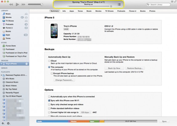 Syncing iPhone