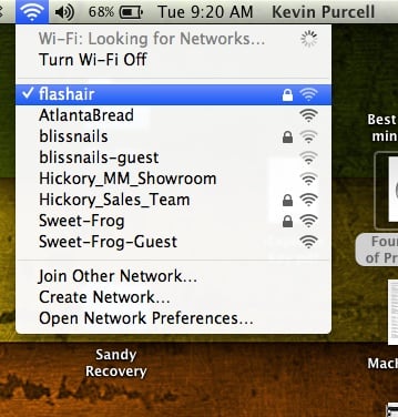 connect to the flashair like one would any wifi network