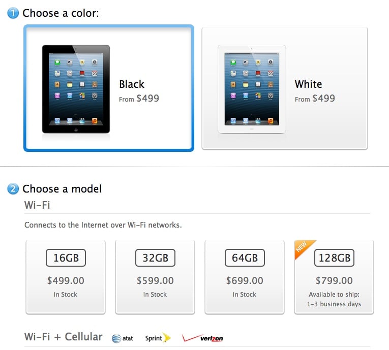iPad 4 128GB on sale