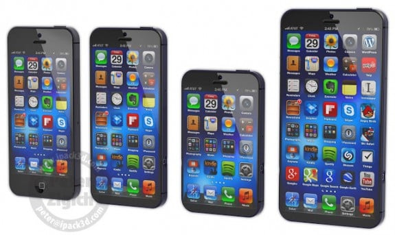 The iPhone 6 XL on the right would offer a Galaxy Note 2 size display without the added size. 