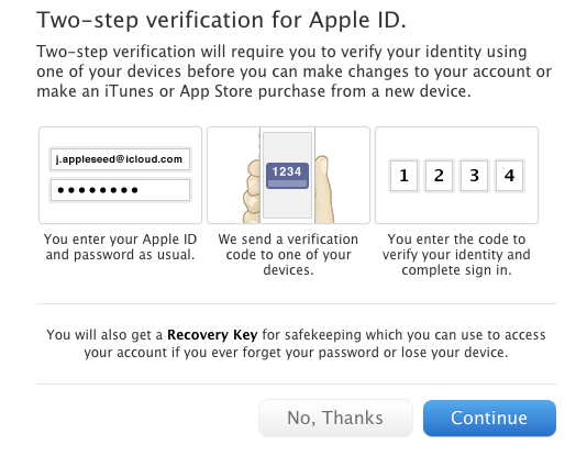 Apple ID two-step verification