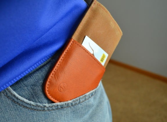 The DODOcase Durables Samsung Galaxy S3 wallet slides into a pocket easily.