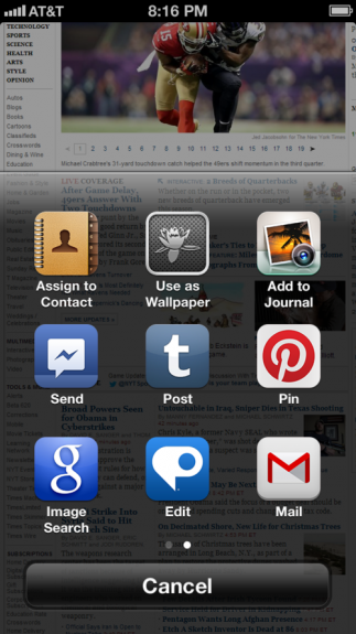 We could see much improved Safari sharing in iOS 7 in this concept. 