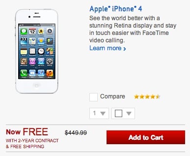 The free iPhone 4 proves popular at Verizon.