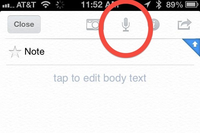 evernote built-in voice memo