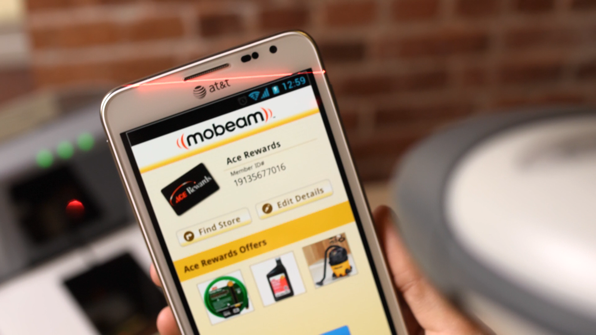 The Samsung Galaxy S4 features Mobeam technology that lets it work with barcode readers at almost any retailer or venue.