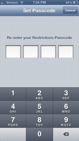 Re-enter Passcode