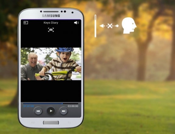 Look away to automatically pause a video on the Galaxy S4.