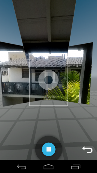 Android 4.2's Photo Sphere interface.