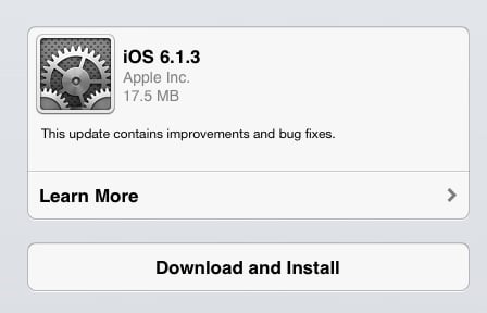 IOS 6.1.3 on the iPad mini review.