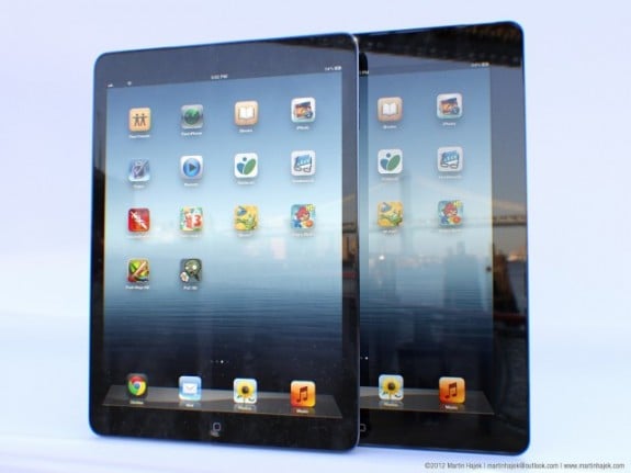 An iPad 5 concept showing what the iPad 5 could look like next to the iPad 4.