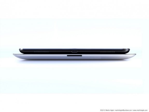 A rendering of the iPad 5 and iPad 4 showing a slight reduction in size.