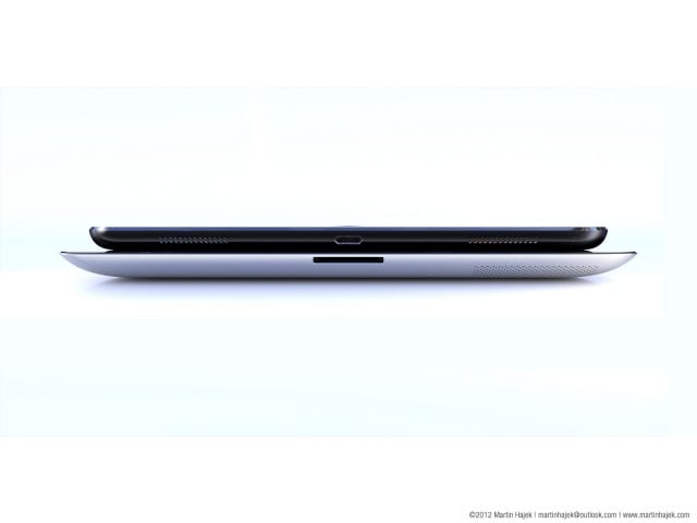 A rendering of the iPad 5 and iPad 4 showing a slight reduction in size.