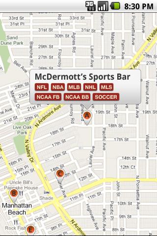 sports bar finder android