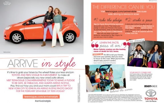 Arrive in Style Automobile Ad in Teen Vogue