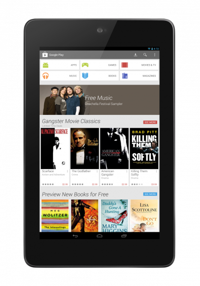 Google Play Store 4.0 running on the Nexus 7 tablet, an update which should roll out to all users soon.