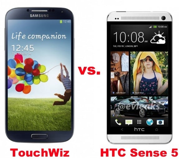 The Samsung Galaxy S4 and HTC One compete with special software features.
