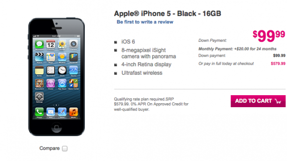The T-Mobile iPhone 5 has tricky pricing.
