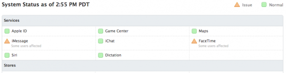 iMessage and Facetime Suffer Outage