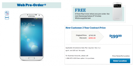 The U.S. Cellular Galaxy S4 is up for pre-order without a release date.