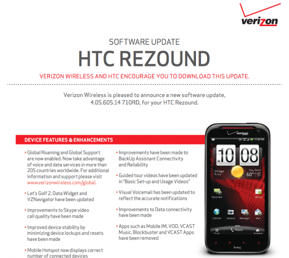 The HTC Rezound is getting an update. Only, it isn't Jelly Bean.