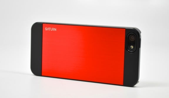 The Spigen Saturn iPhone 5 case maintains the iPhone's two tone look and offers a red accent option.