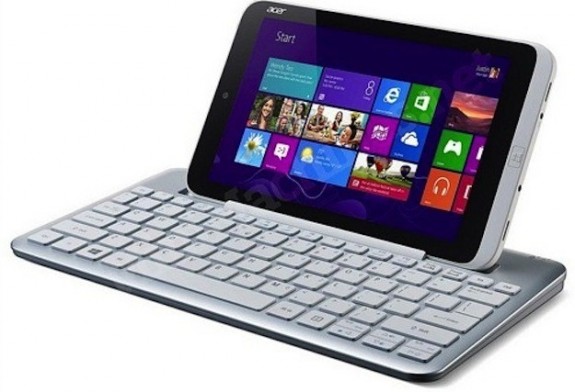The Acer Iconia W3 with keyboard dock.