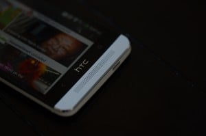 The HTC One features a sleek metal design. 