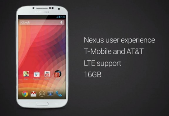 The Samsung Galaxy S4 Nexus Edition.