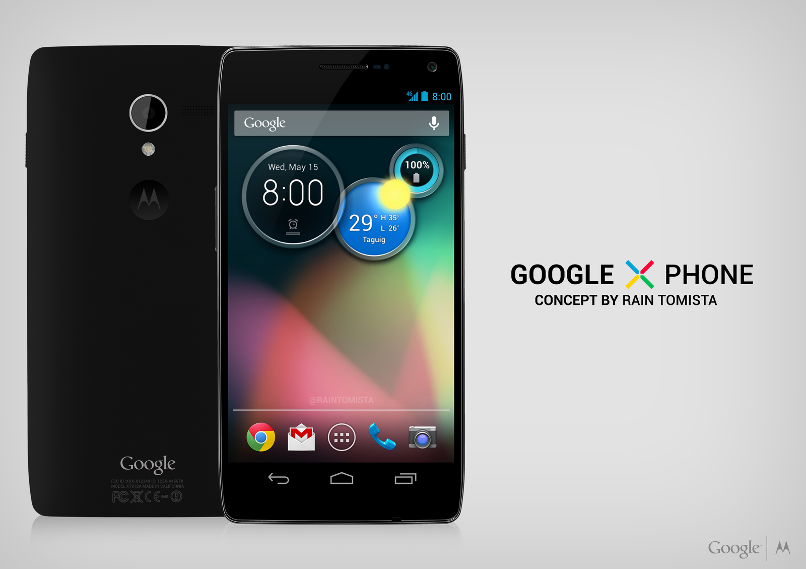 A Google X Phone Concept shows off a possible look for Google's Motorola X Phone.