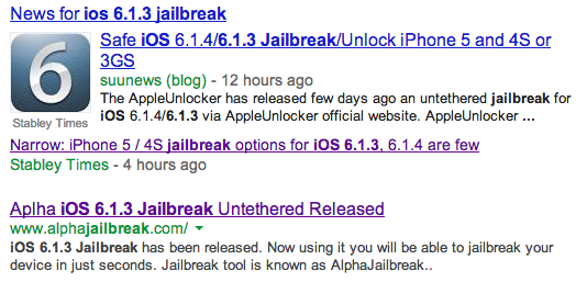 Don't fall for iOS 6.1.3 jailbreak offers for the iPhone 5, iPad 4 and iPad mini.