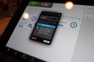 Tablet UI on iPad mini; can work with Android or iOS. 
