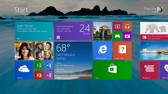 The updated Start Screen in Windows 8.1