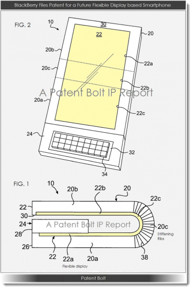 Another figure from the BlackBerry flexible phone prototype uncovered by PatentBold