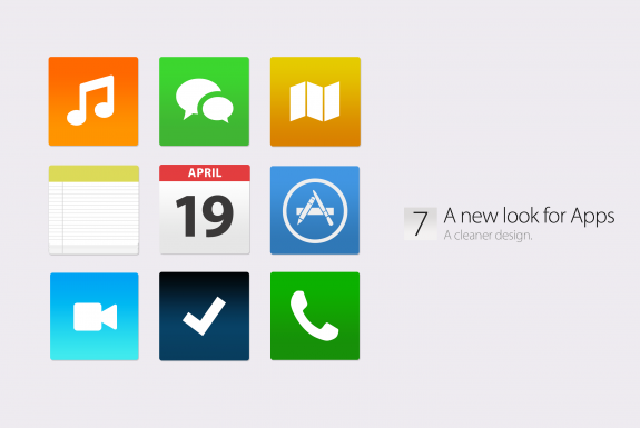 A new look for Apple apps in iOS 7 in this concept.