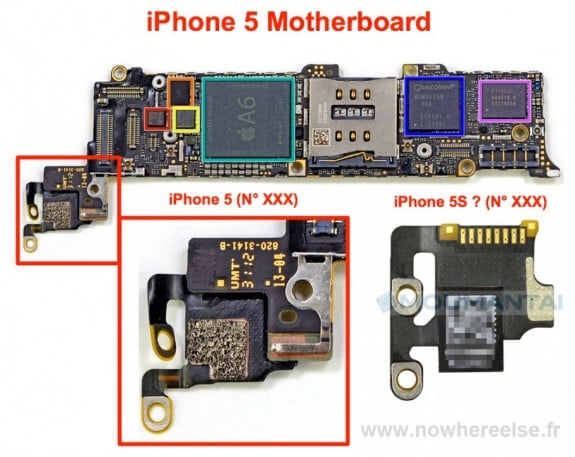 This alleged iPhone 5S motherboard part may connect to cameras, giving weight to iPhone 5S camera rumors which claim improved specs and smaller sizes. 