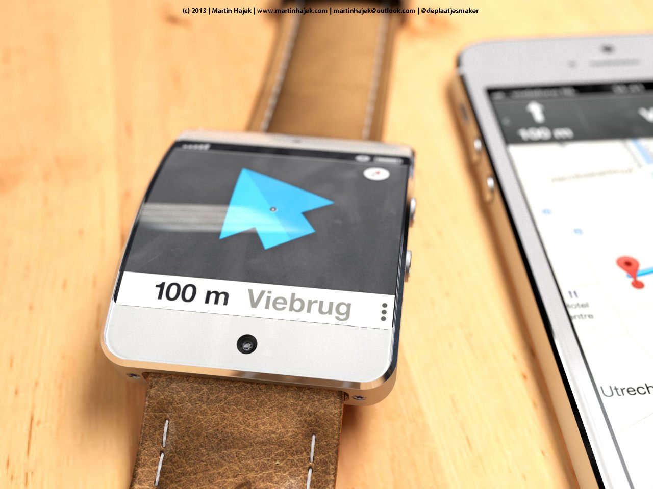 iWatch concept shows how Apple Maps could look on an iWatch.
