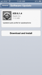 The iOS 6.1.4 update arrived today for the iPhone 5. 