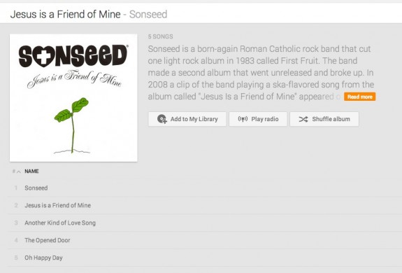 sonseed on google play music all access