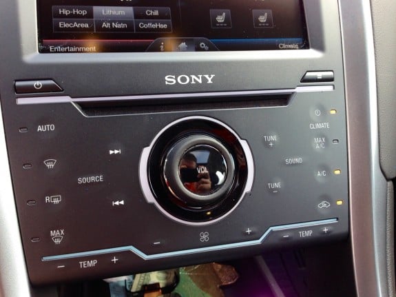 Touch capacitive controls on the 2013 Ford Fusion.