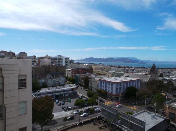 Welcome to San Francisco. Life as a cell tower isn't so bad if you have these stunning views. 