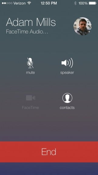 FaceTime Audio iOS 7 Sample Call
