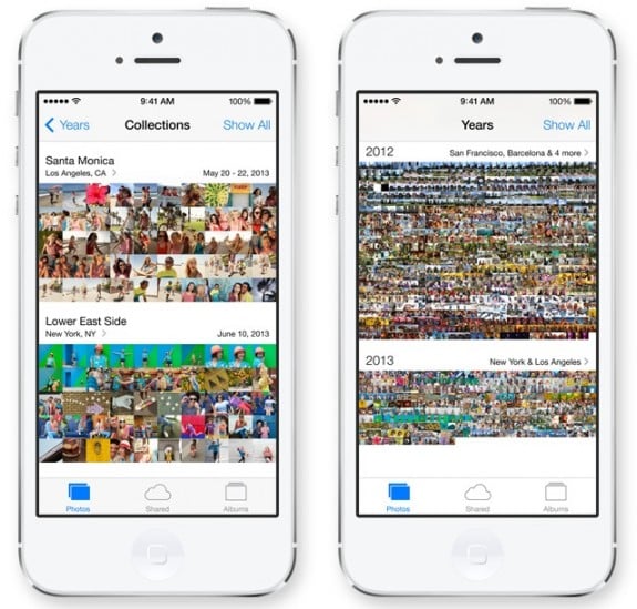 The new iOS 7 Photos app makes finding photos easier.