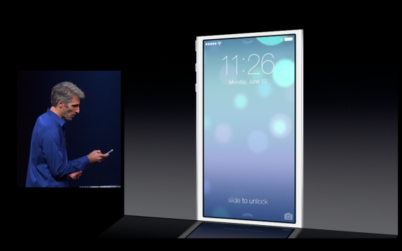 The new look for iOS 7 moves when the iPhone moves. 