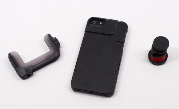 The Pro-Photo adapter connects to a tripod and holds a flash. The Quick-Flip case quickly slides in and out.