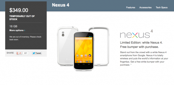     The white Nexus 4 has stumbled out of the gates, just like the original Nexus 4.