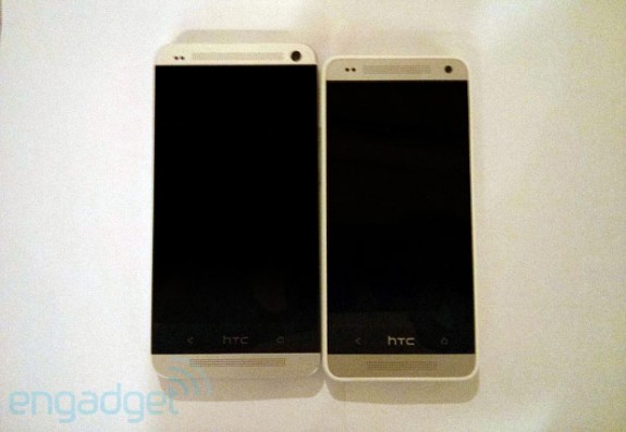 The HTC One Mini on the right, next to the HTC One. 