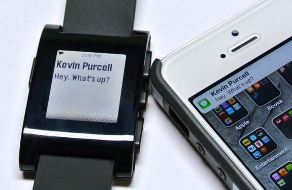 iOS 7 offers access to the Notification Center to smartwatches like the Pebble, and possibly the rumored iWatch in the future.